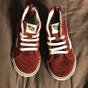 Kids burgundy vans